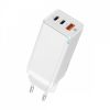 Быстрая зарядка Baseus GaN Quick Travel Charger 65W (2 Type-C + 1 USB) White (CCGAN-B02)