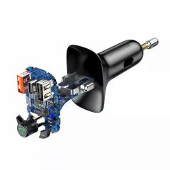 Автомобільний зарядний пристрій Baseus FM Launcher S-13 2USB + Type-C