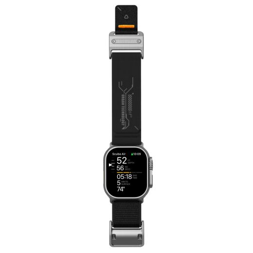Ремешок Aulumu A11 Mag Buckle Slim Band Silver Black для Apple Watch 49мм | 45мм | 44мм