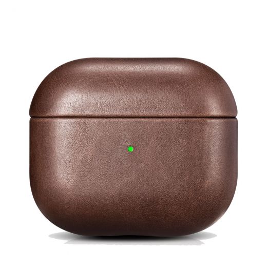 Кожаный чехол i-Carer Genuine Leather Full Edge Case Brown для AirPods 3