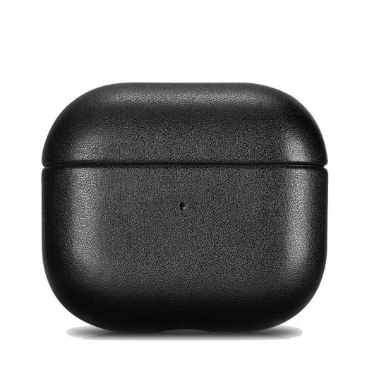 Кожаный чехол i-Carer PU Leather Full Edge Case Black для AirPods 3