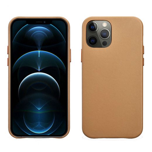 Кожаный чехол iCarer Brown для iPhone 12 Pro Max