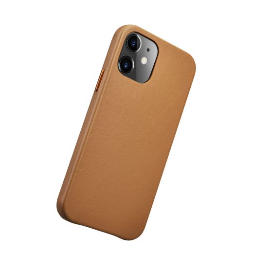 Кожаный чехол i-Carer Original Brown для iPhone 12 mini