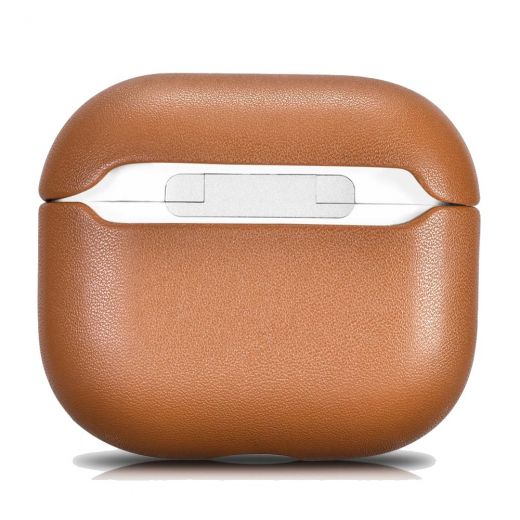 Кожаный чехол i-Carer PU Leather Full Edge Case Brown для AirPods 3