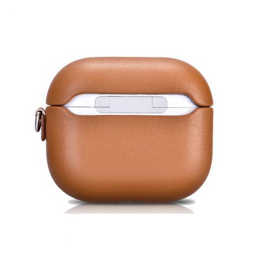 Шкіряний чохол i-Carer PU Leather Case with Wrist Strap Brown для AirPods 3