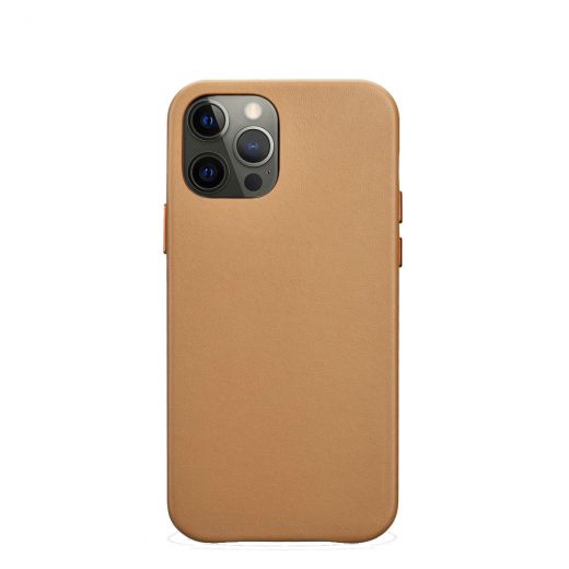 Кожаный чехол i-Carer Brown для iPhone 12 | 12 Pro