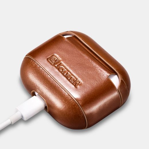 Кожаный чехол i-Carer Vintage Leather Case Brown для AirPods 3