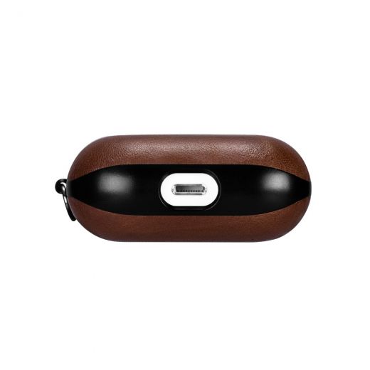 Шкіряний чохол i-Carer Genuine Leather Case with Metal Hook Brown для  AirPods 3