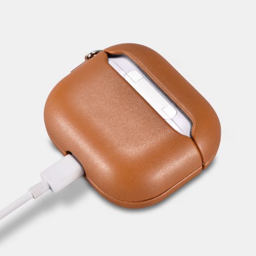 Шкіряний чохол i-Carer PU Leather Case with Wrist Strap Brown для AirPods 3