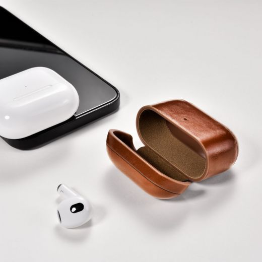 Кожаный чехол i-Carer Vintage Leather Case Brown для AirPods 3