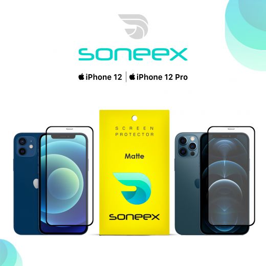 Защитное стекло матовое Soneex 2.5D AG Matte Screen 0.26mm Black для iPhone 12/12 Pro