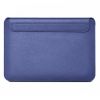 Чехол из натуральной кожи WIWU Skin Pro Geniunie Leather Sleeve Series Blue для MacBook Pro 16" M1 | M2 | M3 | M4 (2021 | 2022 | 2023 | 2024) | Air 15" M4 | M3 | M2 (2025 | 2024 | 2023)