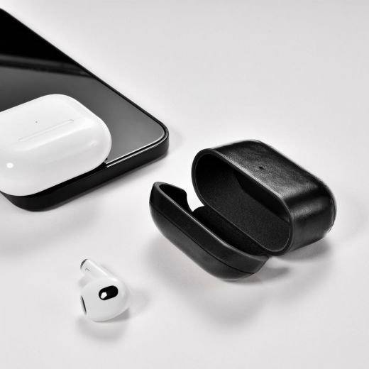 Кожаный чехол i-Carer Vintage Leather Case Black для AirPods 3