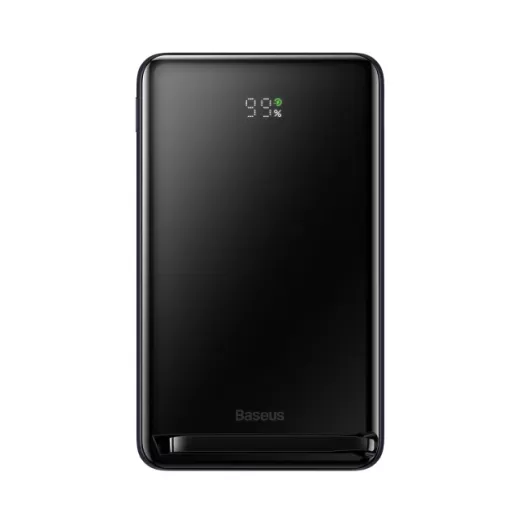 Повербанк (внешний аккумулятор) с беспроводной зарядкой Baseus Magnetic Bracket Wireless Fast Charge 20W 10000mAh with Cable Type-C to Type-C Blue (PPCX000203)