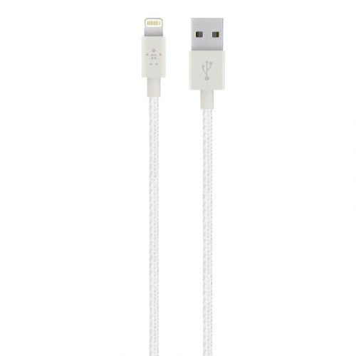 Кабель Belkin Mixit Metallic Lightning to USB 1.2m White (F8J144BT04-WHT)