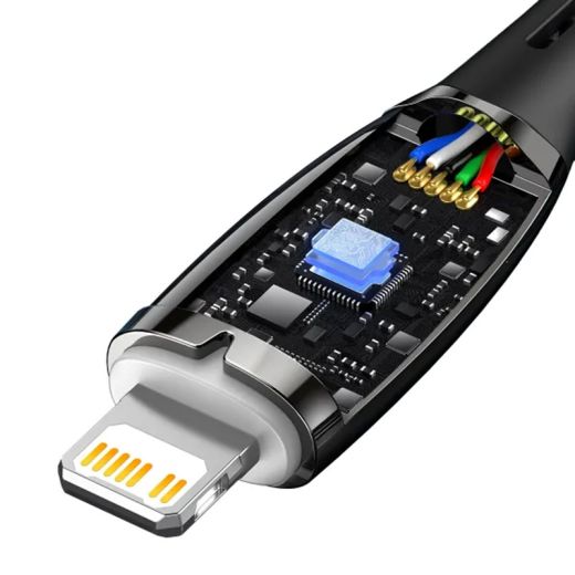 Кабель Baseus Glimmer Series Fast Charge USB-C to Lightning 1 метр Black (CADH000001)