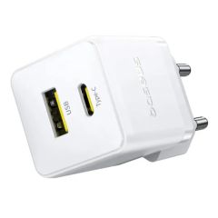 Швидка зарядка Baseus Palm Type-C+USB 20W White (P10111608213-00)															