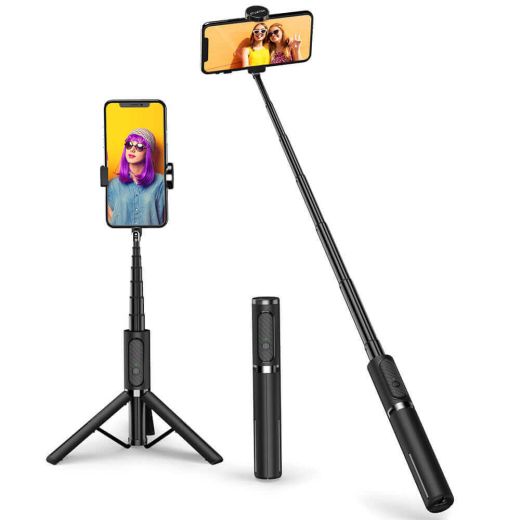 Палка для селфі на штативі Atumtek Premium Mini 80 см Phone Tripod Selfie Stick Black