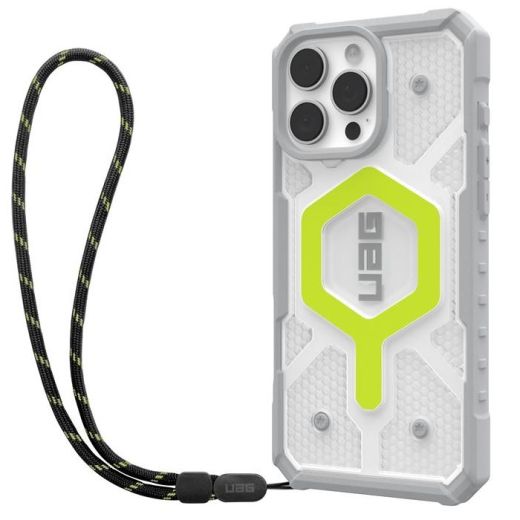Противоударный чехол UAG Pathfinder Clear Magsafe Active Neon Lanyard для iPhone 16 Pro Max (1144651BV01)
