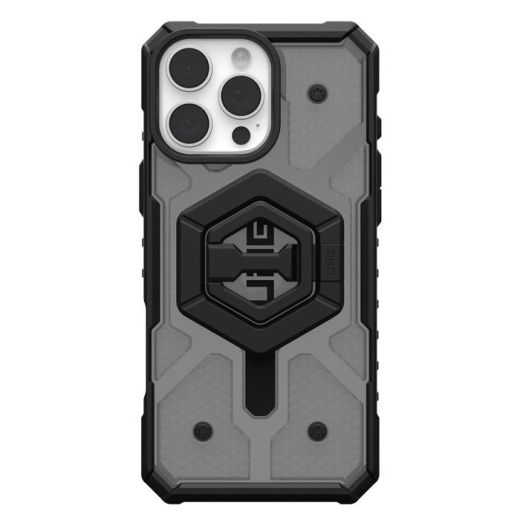 Противоударный чехол UAG Pathfinder Clear Magsafe Ash/Black Stand для iPhone 16 Pro Max (1144651BV02)
