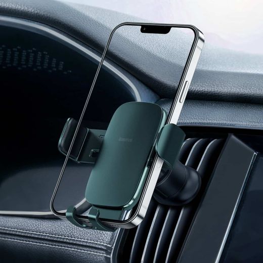 Держатель для телефона в машину Baseus Metal AgeⅡ Gravity Car Mount (Air Outlet Version) Green (SUJS000006)