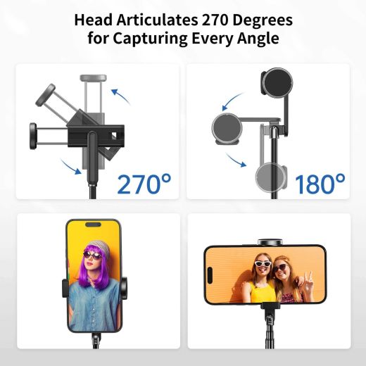 Монопод-штатив для телефону Atumtek Premium Mini 80 см Phone Tripod Selfie Stick Black
