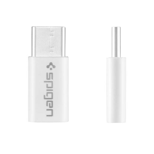 Адаптер Spigen Essential CAMC2 Micro-USB to USB-C White (SGP11881)