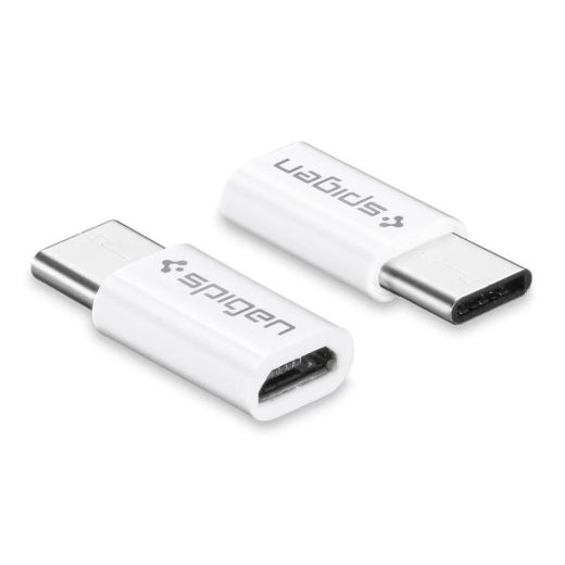 Адаптер Spigen Essential CAMC2 Micro-USB to USB-C White (SGP11881)