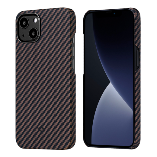 Карбоновый чехол Pitaka MagEZ Case 2 Black/RoseGold (Twill) для iPhone 13 (KI1306M)