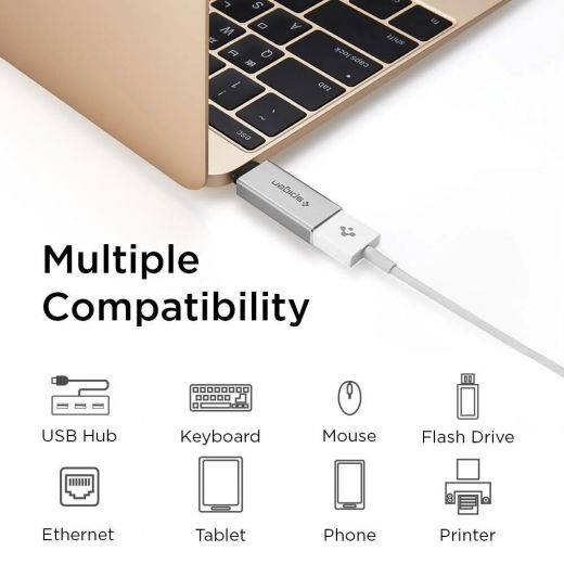 Адаптер Spigen Essential CA300 USB-A to USB Type-C (000AD21244)