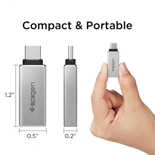 Адаптер Spigen Essential CA300 USB-A to USB Type-C (000AD21244)