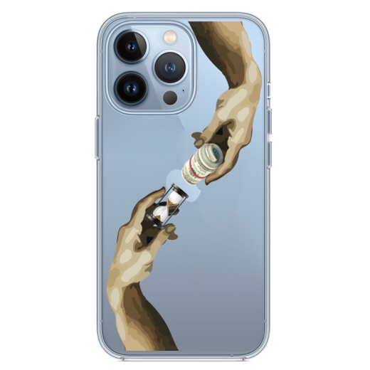 Прозорий чохол Hustle Case Hands Time=Money Clear для iPhone 13 Pro Max