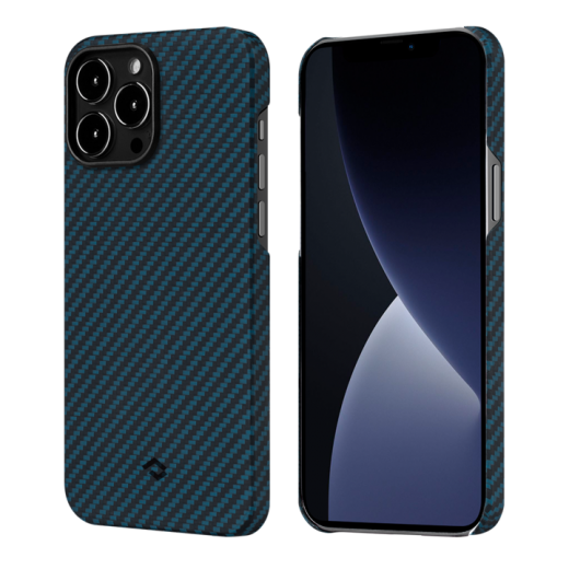 Карбоновий чохол Pitaka MagEZ Case 2 Black/Blue (Twill) для iPhone 13 Pro Max (KI1308PM)