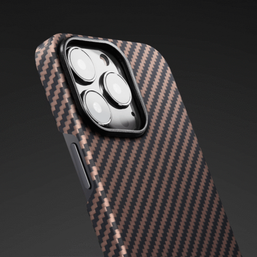 Карбоновий чохол Pitaka MagEZ Case 2 Black/RoseGold (Twill) для iPhone 13 Pro Max