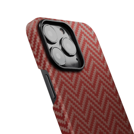 Карбоновый чехол Pitaka MagEZ Case 2 Red/Orange (Herringbone) для iPhone 13 Pro