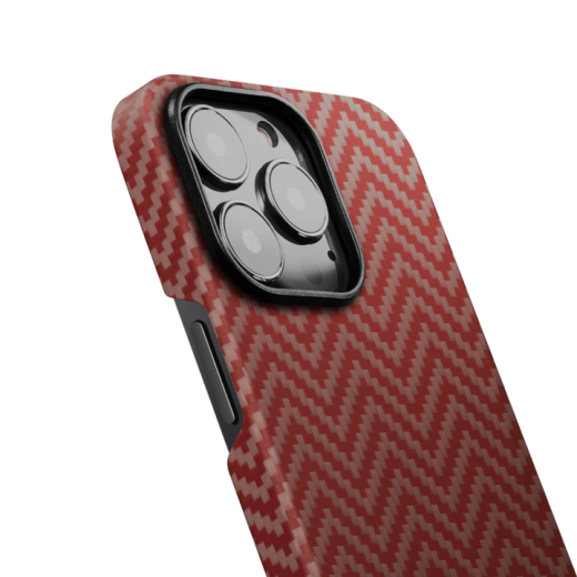 Карбоновий чохол Pitaka MagEZ Case 2 Red / Orange (Herringbone) для iPhone 13 Pro