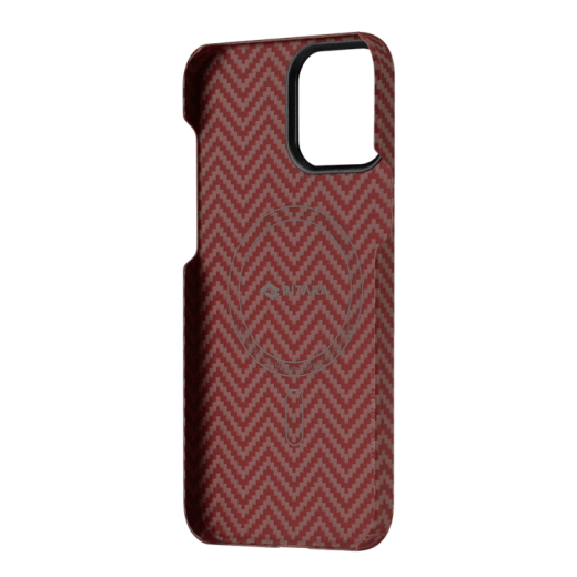 Карбоновый чехол Pitaka MagEZ Case 2 Red/Orange (Herringbone) для iPhone 13 Pro