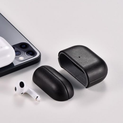 Шкіряний чохол i-Carer PU Leather Full Edge Case Black для AirPods 3