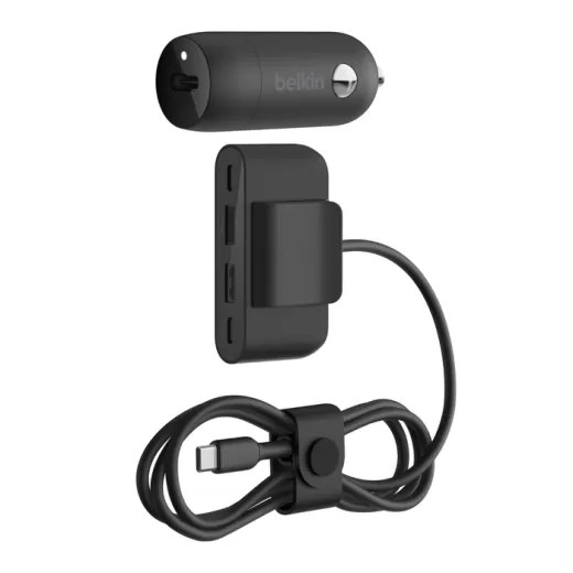 Автомобільна зарядка Belkin BoostCharge 30W USB-C Car Charger + 4-port USB power extender (CCA004tt2MBK-B7)