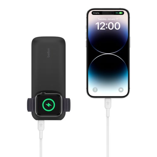 Павербанк Belkin Fast Wireless Charger для Apple Watch + Power Bank 10K Black (BPD005btBK)