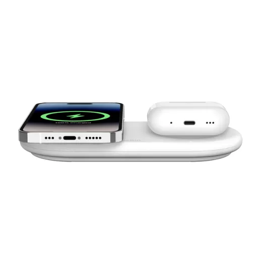 Беспроводная зарядка Belkin BoostCharge Pro 2 в 1 Magnetic Wireless Charging Pad with Qi2 15W White (WIZ021ttWH)