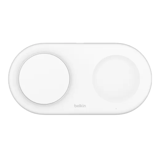 Бездротова зарядка Belkin BoostCharge Pro 2 в 1 Magnetic Wireless Charging Pad with Qi2 15W White (WIZ021ttWH)