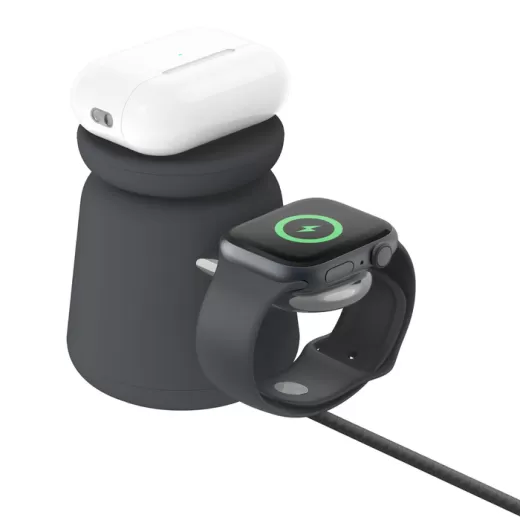 Беспроводная зарядка Belkin BoostCharge Pro 2 в 1 Wireless Charging Dock with MagSafe 15W Charcoal (WIZ020ttH36)