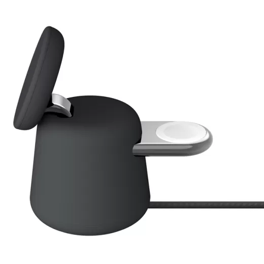 Бездротова зарядка Belkin BoostCharge Pro 2 в 1 Wireless Charging Dock with MagSafe 15W Charcoal (WIZ020ttH36)