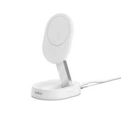 Бездротова зарядка Belkin Convertible Magnetic Wireless Charging Stand with Qi2 15W White (WIA008ttWH)