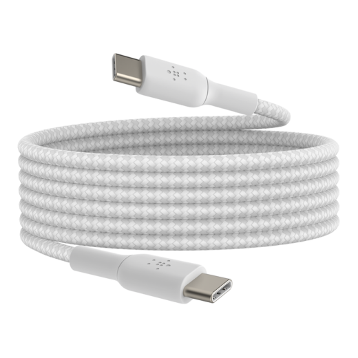 Кабель Belkin BoostCharge Braided USB-C to USB-C Cable 60W 2 метра White (CAB004bt2MWH)