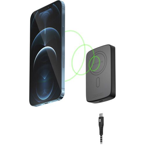 Повербанк (Внешний аккумулятор) с беспроводно1 зарядкой HYPER HyperJuice Magnetic Wireless Battery Pack для iPhone 12