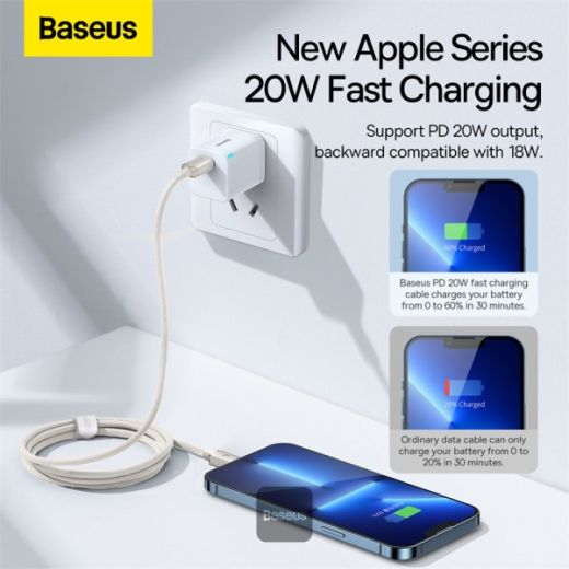Кабель Baseus Crystal Shine Type-C to Lightning 20W 1.2 метр Pink (CAJY001304)