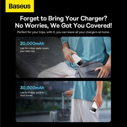 Повербанк Baseus Star Lord Digital Display Fast Charge Power Bank 30000mAh 22.5W White (PPXJ080102)