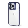 Чохол з захисним склом для камери CasePro Metal Stand Case Dark Blue with Glass Camera для iPhone 15 Pro